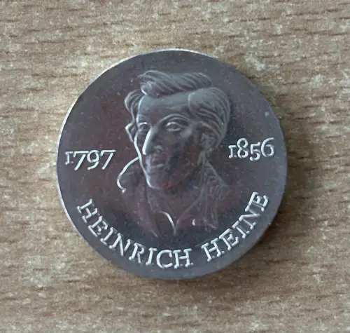 10 Mark 1972 Heinrich Heine Silber Gedenkmünzen