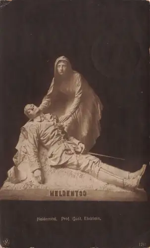 AK 1.WK Heldentod Skulpturen erster Meister 1761 1917 gelaufen Patriotika