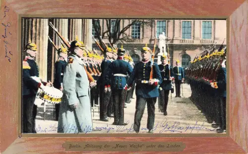 AK 1.WK Ablösung der Wache unter den Linden Berlin 1910 gelaufen Patriotika