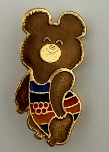 Mischka Bär Olympisches Maskottchen Moskau 1980 Anstecker