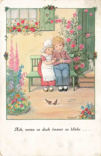 Ach wenn es doch immer so bliebe Pauli Ebner 1158 ungelaufen Künstler Postkarte