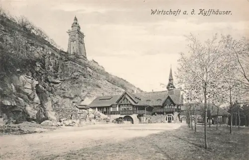AK Kyffhäuser Wirtschaft Kyffhäuser-Denkmal Thüringen ungelaufen Postkarte