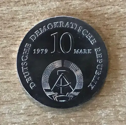 DDR 10 Mark 1979 Ludwig Feuerbach Silber stgl.