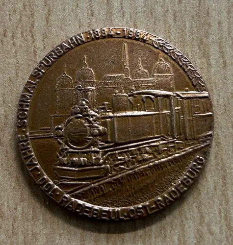 100 Jahre Schmalspurbahn Radebeul DR DMV DDR Medaille 1984