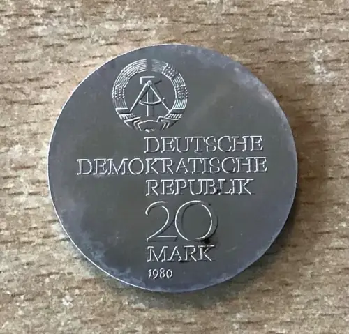 DDR 20 Mark 1980 Ernst Abbe Silber Gedenkmünze