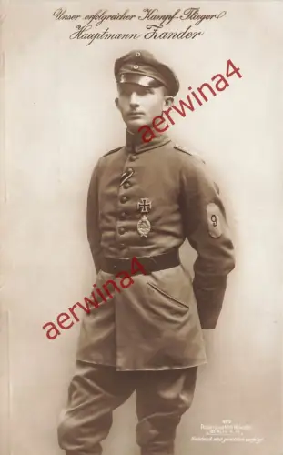AK Kampfflieger Hauptmann Zander Portrait Sanke Nr. 407 Postkarte