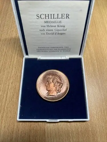 HELMUT KÖNIG: Kupfer-Medaille, DDR-Kulturbund. FRIEDRICH VON SCHILLER.
