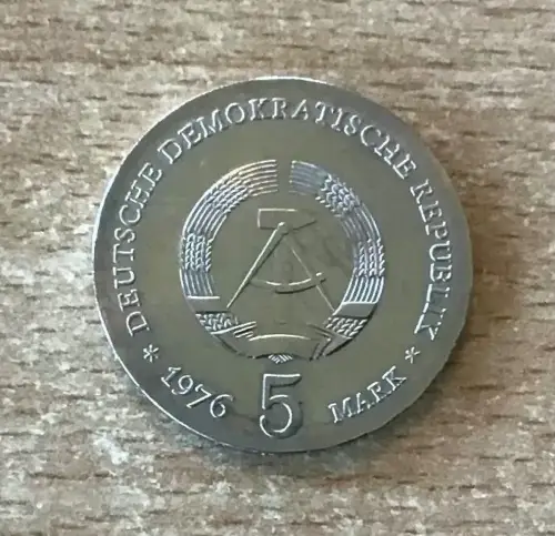 DDR 5 Mark 1976 Ferdinand von Schill Gedenkmünze