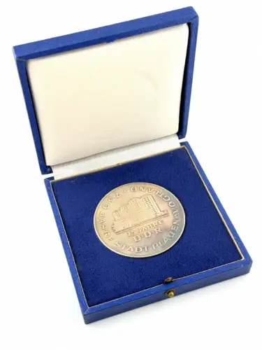 DDR Medaille 25 Jahre DDR Stadt Plauen Vogtland Silber