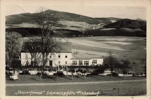 AK Schwarzpfütze-Finkendorf Restaurant Steirerfranzl Böhmen 1943 Postkarte