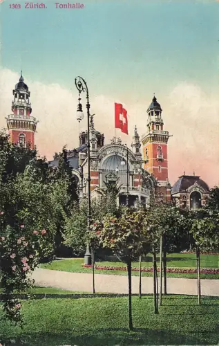 AK Zürich Tonhalle Schweiz ungelaufen Postkarte