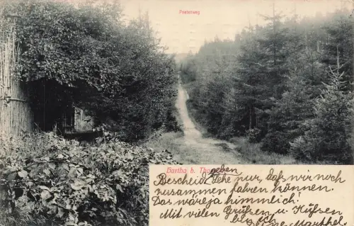 AK Hartha Poetenweg Sachsen Erzgebirge 1911 gelaufen Postkarte