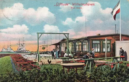 AK Wilhelmshaven Restaurant Giftbude Max Sasse Niedersachsen gelaufen Postkarte