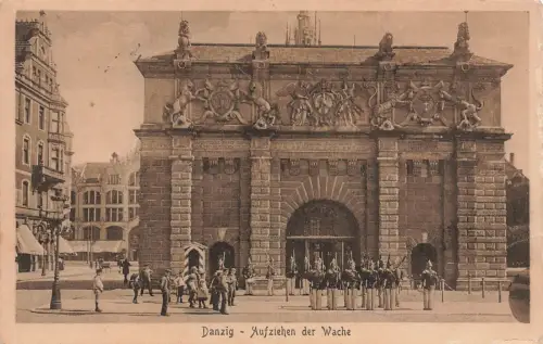 Aufziehen der Wache in Danzig Postkarte AK 1918