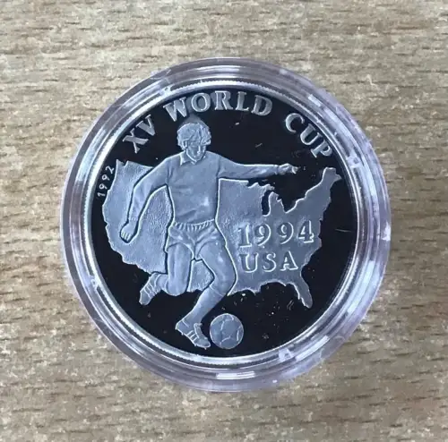 Afghanistan 500 Afghanis 1992 US LandkarteFußball PP Silbermünze Mit Zertifikat