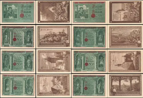 8 x Notgeld ALLSTEDT Stadt 1.10.1921