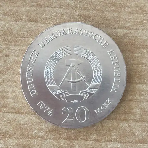 DDR 20 Mark Immanuel Kant 1974 Silber Gedenkmünze