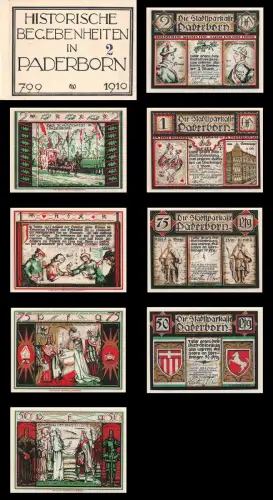 4 x Notgeld Paderborn i. Westfalen mit Ausgabetüte Nr.2