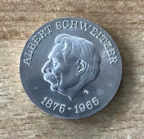 DDR 10 Mark Albert Schweitzer 1975 Silber