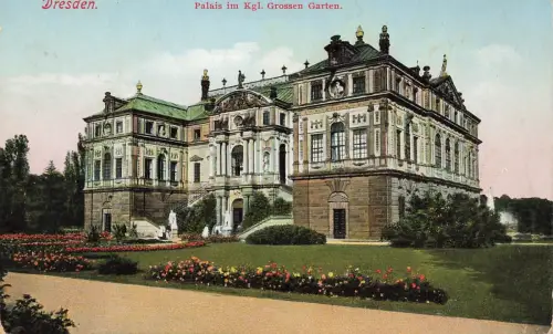 AK Dresden Palais Königlicher Garten Sachsen 1919 gelaufen Postkarte