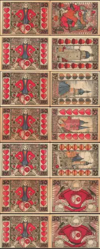 7 x Notgeld ALTENBURG Stadt SKATSERIE