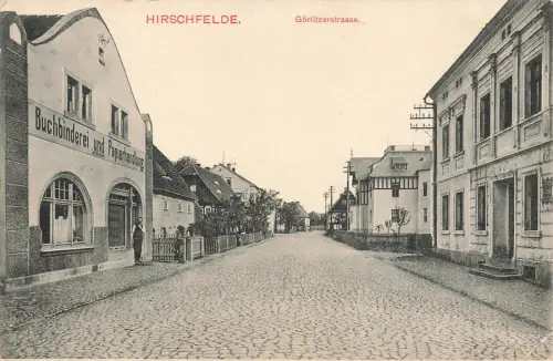 AK Hirschfelde Görlitzerstrasse Papierhandlung Sachsen 1916 gelaufen Postkarte