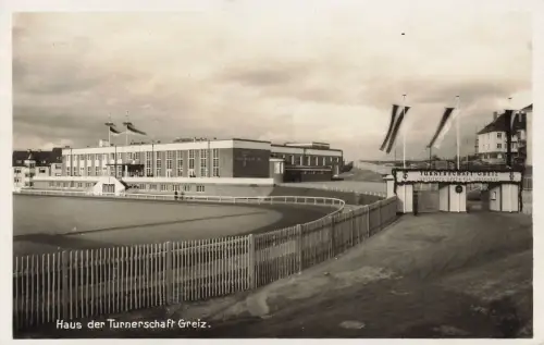 AK Greiz Haus der Turnerschaft Thüringen 1932 gelaufen Postkarte
