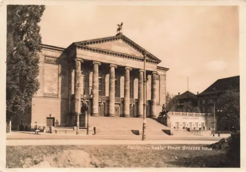 AK Posen Reichsgautheater Grosses Haus Posen 1943 gelaufen Postkarte