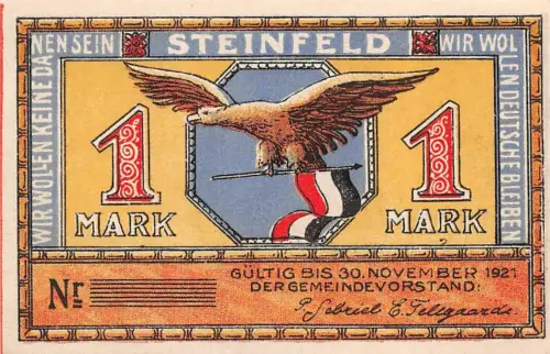 1 Mark Notgeld STEINFELD ohne KN