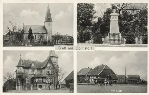 AK Boimstorf Kirche Gut Teich Denkmal Niedersachsen 1939 gelaufen Postkarte