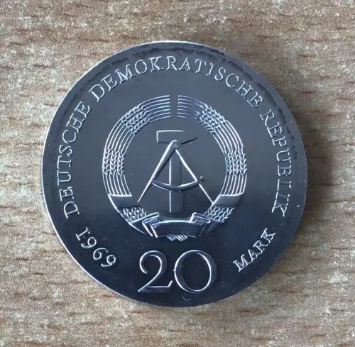 DDR 20 Mark Johann Wolfgang von Goethe 1969 Silber