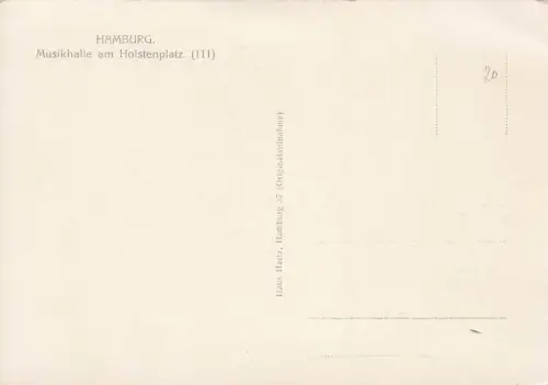 AK Hamburg Musikhalle Holstenplatz Hamburg ungelaufen Postkarte