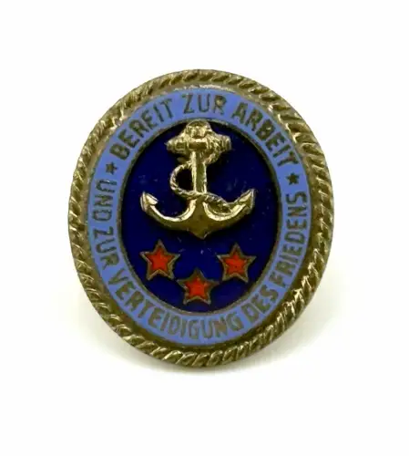 DDR GST Leistungsabzeichen der Seesportprüfung Seemännisch Stufe rote Sterne
