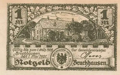 1 Mark Notgeld BRUCHHAUSEN Gemeinde