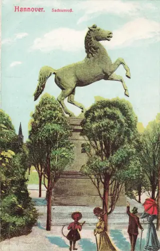 AK Hannover Sachsenross Menschen Niedersachsen ungelaufen Postkarte
