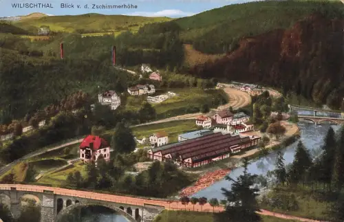 AK Wilischthal von Zschimmerhöhe Sachsen Erzgebirge 1918 gelaufen Postkarte