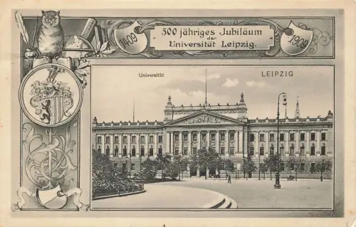 AK Leipzig Universität Sachsen 1909 Postkarte