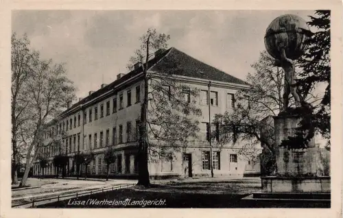 AK Lissa Landgericht Denkmal Posen Wartheland 1943 gelaufen Postkarte