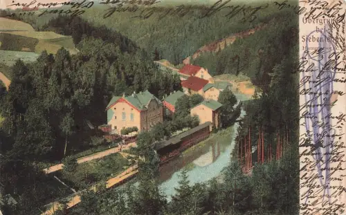 AK Obergruna Hammerwerk Sachsen 1908 gelaufen Postkarte