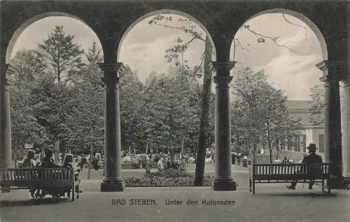 AK Bad Steben Unter den Kolonaden Bayern gelaufen Postkarte