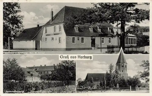 AK Horburg bei Schkeuditz Gasthaus Ratskeller Kirche Sachsen-Anhalt 1941