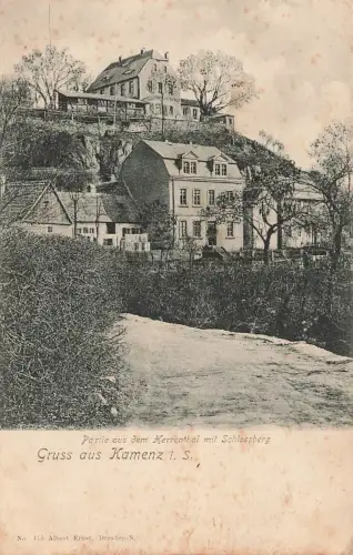 AK Kamenz Partie Herrenthal Schlossberg Sachsen ungelaufen Postkarte