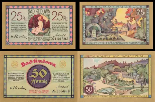 2 x Notgeld BAD Kudowa Gemeinde Kudowa-Zdrój