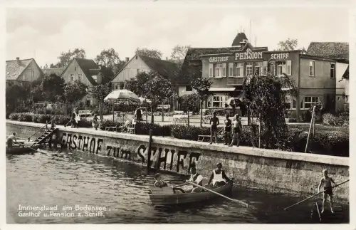 AK Immenstaad am Bodensee Gasthof und Pension zum Schiff 1936 Baden-Württemberg