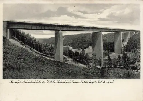 AK Siebenlehn Autobahnbrücke Sachsen ungelaufen Postkarte