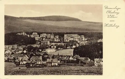 AK Braunlage Hütteberg Stadtansicht Niedersachsen Oberharz 1938 Postkarte