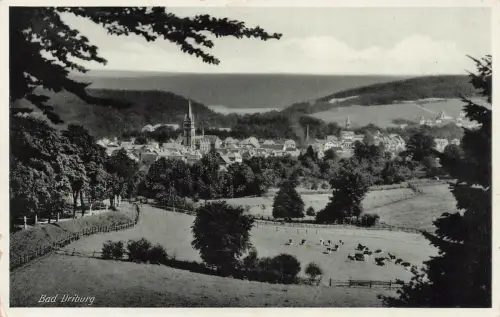 AK Bad Driburg Stadtansicht Kirche Nordrhein Westfalen 1939 gelaufen Postkarte