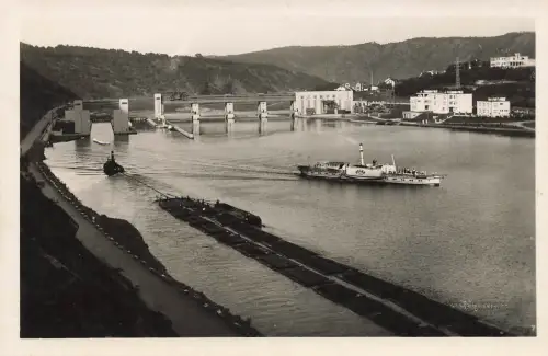 AK Wran Vrané nad Vltavou Staudamm Dampfschiff Praha Böhmen ungelaufen Postkarte