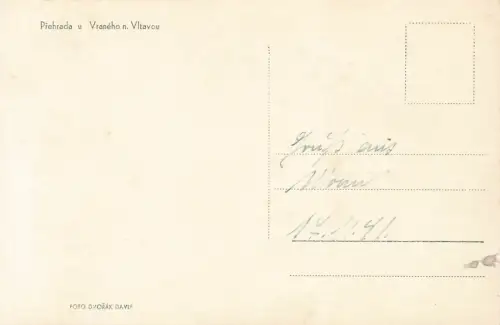 AK Wran Vrané nad Vltavou Staudamm Dampfschiff Praha Böhmen ungelaufen Postkarte