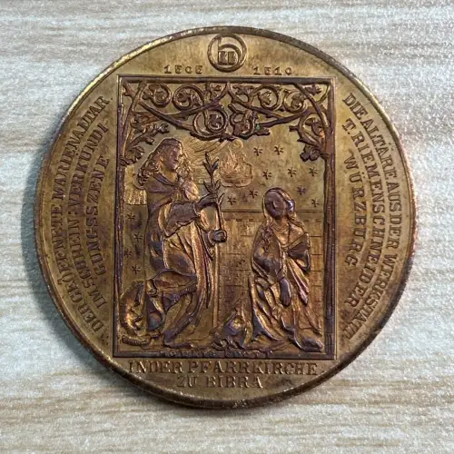 DDR Medaille Marienaltar in der Kirche zu Biebra Kulturbund